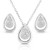 Sterling Silver and .075twt Diamond Teardrop Earrings & Necklace Set