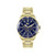 Mens Tiebreaker Chronograph Gold-Tone Stainless Steel Watch Blue Dial