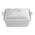 2.5qt Heritage Stoneware Covered Square Casserole White