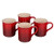 Set of 4 Stoneware Mugs Cerise