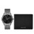 Mens Oversized Slim Runway Gunmetal Watch & Jet Set Leather Wallet Gift Set