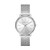 Ladies Pyper Silver-Tone Crystal Accent Mesh Watch Silver Dial