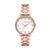 Ladies Pyper Rose Gold-Tone Stainless Steel Watch White MK Logo Dial