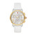 Ladies Sport Sail White & Gold-Tone Silicone Strap Watch Silver Dial