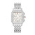 Ladies' Deco Silver-Tone Stainless Steel Diamond Watch, Mother-of-Pearl Dial
