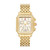 Ladies Deco Gold-Tone 18k Gold Diamond Watch Mother-of-Pearl Dial