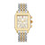 Ladies Deco Two-Tone 18k Gold Diamond Watch Mother-of-Pearl Dial
