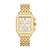 Ladies Deco Gold-Tone 18k Diamond Chronograh Watch Mother-of-Pearl Dial