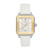 Ladies Deco Sport Two-Tone White Silicone Watch Silver White Dial