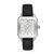 Ladies Deco Sport Silver-Tone Black Strap Watch Silver Dial
