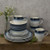 Swirl Ombre Blue 16pc Ironstone Dinnerware Set