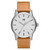 Mens Classic II Camel Tan Leather Strap Watch White Dial