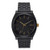 Mens Time Teller Gold & Matte Black Stainless Steel Watch Black Dial