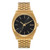 Mens Time Teller Gold-Tone Stainless Steel Watch Black Dial