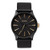 Mens Sentry Leather Gold & Matte Black Watch Black Dial