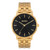 Mens Porter Gold-Tone Stainless Steel Watch Black Dial