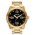 Mens Corporal Stainless Steel Gold-Tone Watch Black Dial