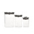 Steel 3pc Glass Graduated POP Canister Set