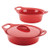 Ceramic 3pc Casserole Set Red