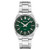 Mens Essentials Silver-Tone Stainless Steel Watch Green Dial