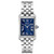 Ladies Essentials Silver-Tone Stainless Steel Rectangular Watch Blue Dial