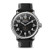 Mens' Runwell Black Leather Strap Watch, Black Dial