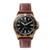 Mens' Bronze Monster Automatic Teak Leather & Khaki Strap Watch, Black Dial