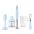 50's Retro-Style Hand Blender Set w/ Accessories, Pastel Blue