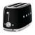 50's Retro Style 2 Slot 4 Slice Toaster, Black