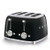 50s Retro-Style 4 Slice Slot Toaster Black