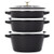 4pc Cast Iron Stackable Cookware Set Matte Black