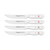 4pc Gourmet Steak Knife Set w/ White Handles