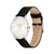 Ladies' Elliot Black Leather Strap Watch, Silver Dial