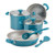 8pc Get Cooking! Stackable Nonstick Cookware Set Turquoise