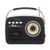 Vintage Portable Bluetooth Speaker w/ AM/FM Radio Black