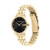Ladies' Elliot Gold-Tone Stainless Steel Watch, Black Dial