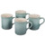 Set of 4 Stoneware Mugs Sea Salt