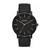 Men's Porter Black Leather Strap Watch, Black Dial