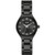 TFX Ladies' Black IP Stainless Steel Watch w/ Crystal Markers, Black Dial