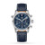 Men's Spirit Automatic Chronograph Silver & Blue Leather Watch, Blue Dial