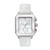Ladies' Deco Sport Chronograph SS White Leather Watch, White MOP Dial