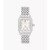 Ladies' Deco Mid Silver-Tone Stainless Steel 126 Diamond Watch, White MOP Dial