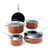 Duralon Blue 9pc Nonstick Ceramic Cookware Set Rustic Copper