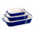 3pc Ceramic Rectangular Baking Dish Set Dark Blue