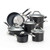 Symmetry 11pc Hard Anodized Nonstick Cookware Set Black