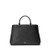 Hanna Crosshatch Large Leather Satchel Black
