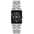 Ladies' Quadra Modern Silver-Tone Stainless Rectangle Watch, Black Dial