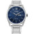 Men's Classic Eco-Drive Silver-Tone Stainless steel Watch, Blue Dial