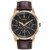 Men's Corso Eco-Drive Brown Leather Strap Watch, Black Dial