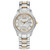 Ladies' Silhouette Crystal Eco-Drive Two-Tone Stainless Steel Watch, Silver Dial